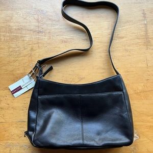 Etienne Aigner black genuine leather shoulder bag